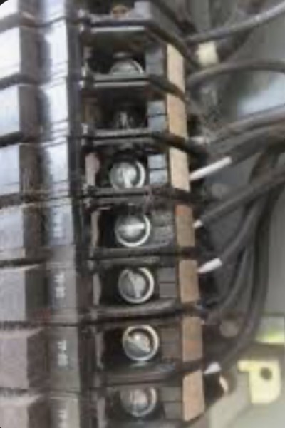 Aluminum wiring show from inside someone's wall.